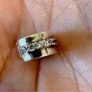 Pandora Silver Charm Spacer with Sparkling Accents